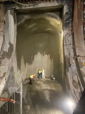 Realizacja prac geotechnicznych w ramach prac tunelowych - budowy tunelu pod Świną. Etap wykonania konstrukcji żelbetowej.
